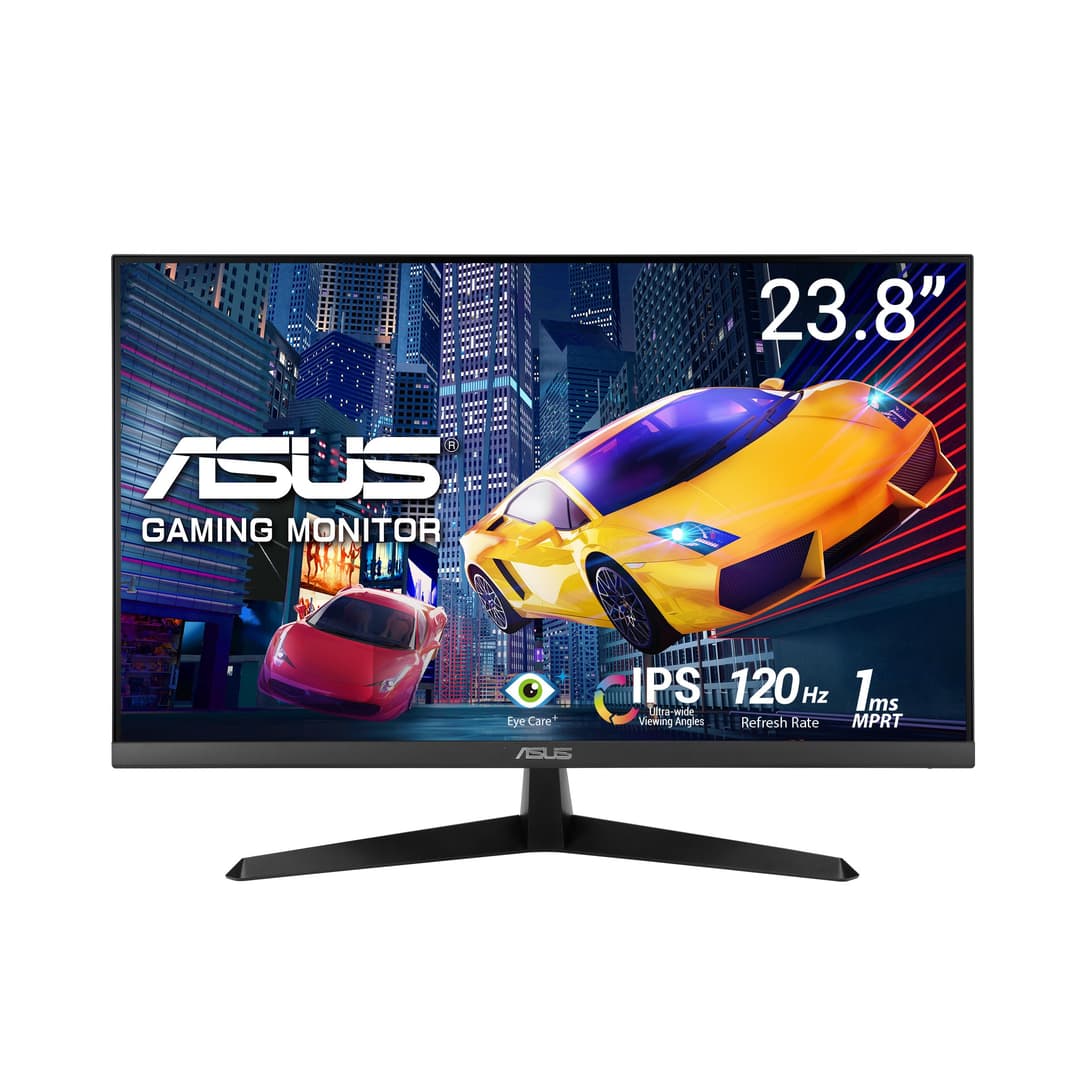 ASUS Moniteur de Jeu VY249HGR Eye Care – 23,8 Pouces FHD (1920 x 1080), IPS, 120 Hz (OC), SmoothMotion, 1 ms (MPRT), Adaptive Sync, Technologie Eye Care Plus, lumière Bleue, Flicker Free