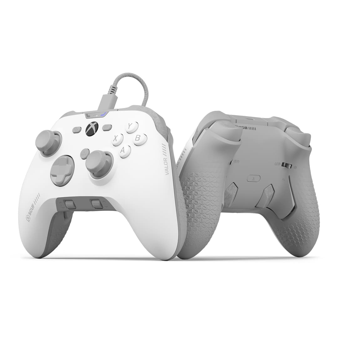 SCUF VALOR PRO Manette Xbox Performance Filaire – Palettes Arrières Personnalisables, Gâchettes Instantanées, Joysticks à Effet Hall, Commandes Audio, Xbox Series X|S, Xbox One – Blanc