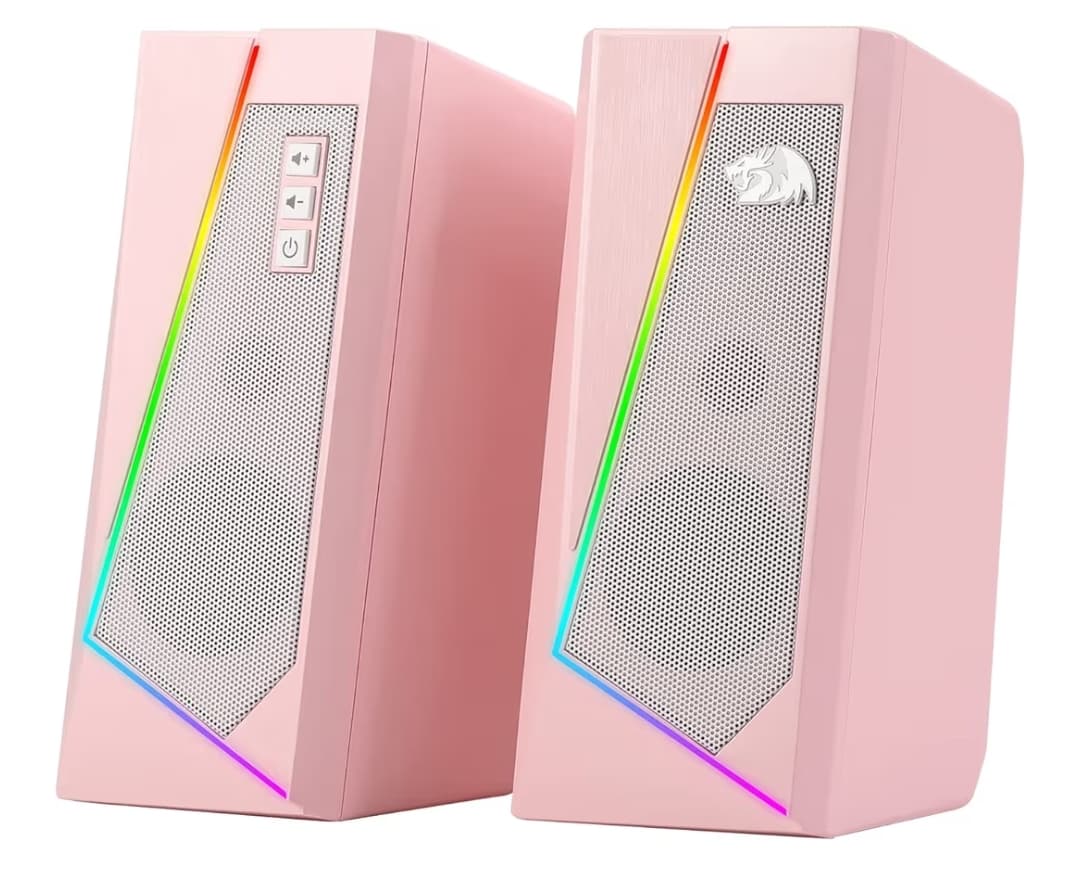 Redragon GS520 Haut-parleurs de Bureau RVB, Haut-Parleur stéréo 2.0 canaux pour Ordinateur