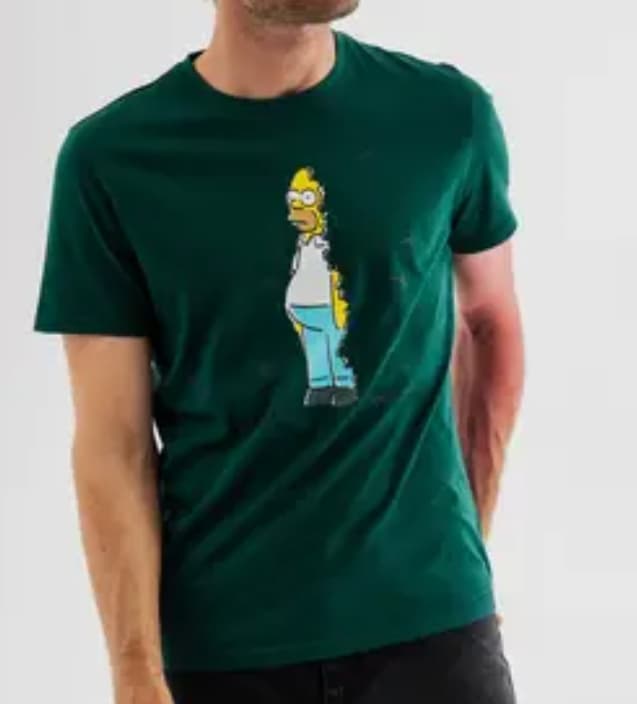 Tee-shirt manches courtes en coton imprimé homme - Les Simpsons