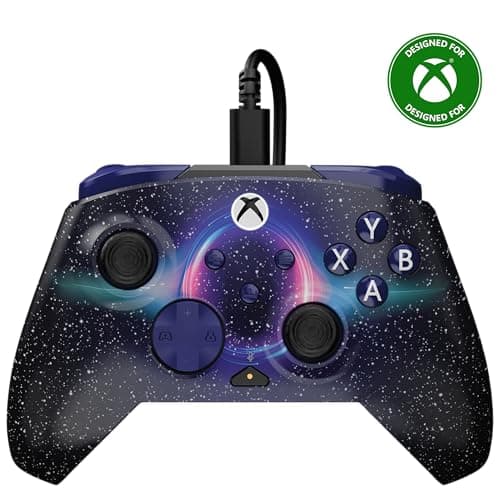 Turtle Beach Rematch Advanced Dark Cosmos Manette de jeu filaire - Licence Xbox Series XS, Xbox One et PC avec Lenticulaire, multi-design, Boutons Programmables, Gâchettes et commandes audio