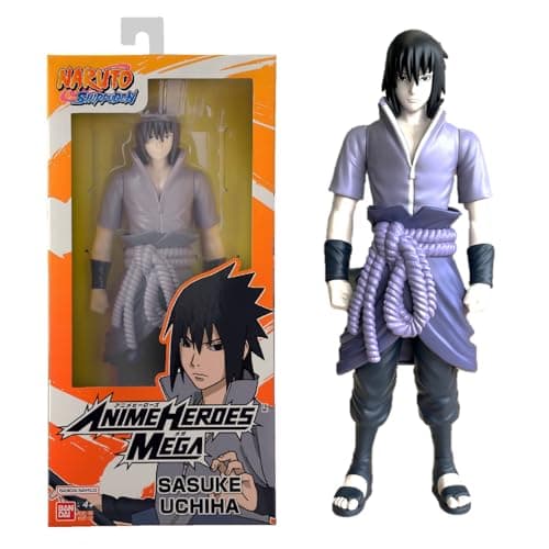 Bandai - Anime Heroes - Naruto Shippuden - Figurine Anime Heroes Mega 30 cm - Sasuke Uchiwa - Grande Figurine articulée - Figurine Manga - 38152